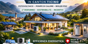 Energie rinnovabili in Canton Ticino con fotovoltaico, pompa di calore e boiler PDC