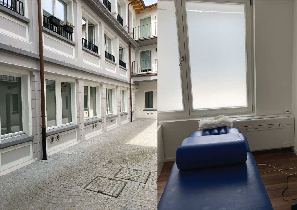 Climatizzatore senza motore esterno installato da Climalux a Chiasso presso Sinomedica