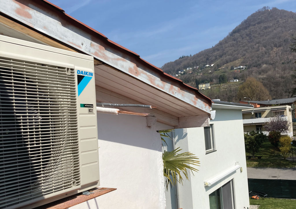 Motore Daikin multisplit installato da Climalux a Morbio Inferiore su abitazione