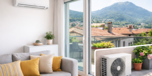 impianto di climatizzazione con condizionatore split installato in abitazione a Mendrisio nel Mendrisiotto