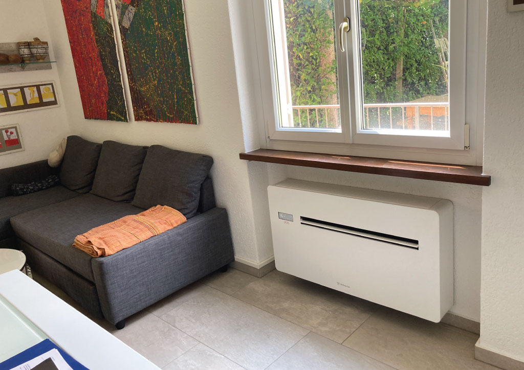 Climatizzatore Innova orizzontale installato da Climalux a Riva San Vitale in abitazione