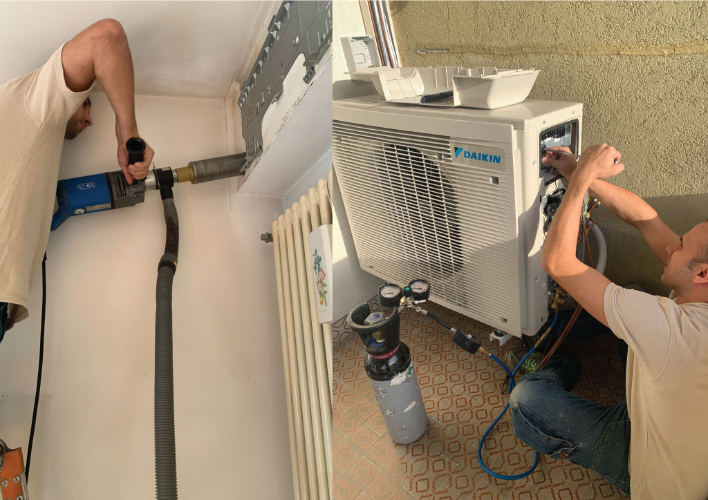 Installazione Daikin Stylish trial split a Novazzano con unità interna e motore esterno Climalux